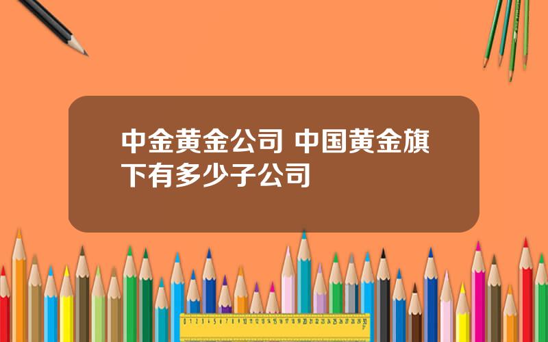 中金黄金公司 中国黄金旗下有多少子公司